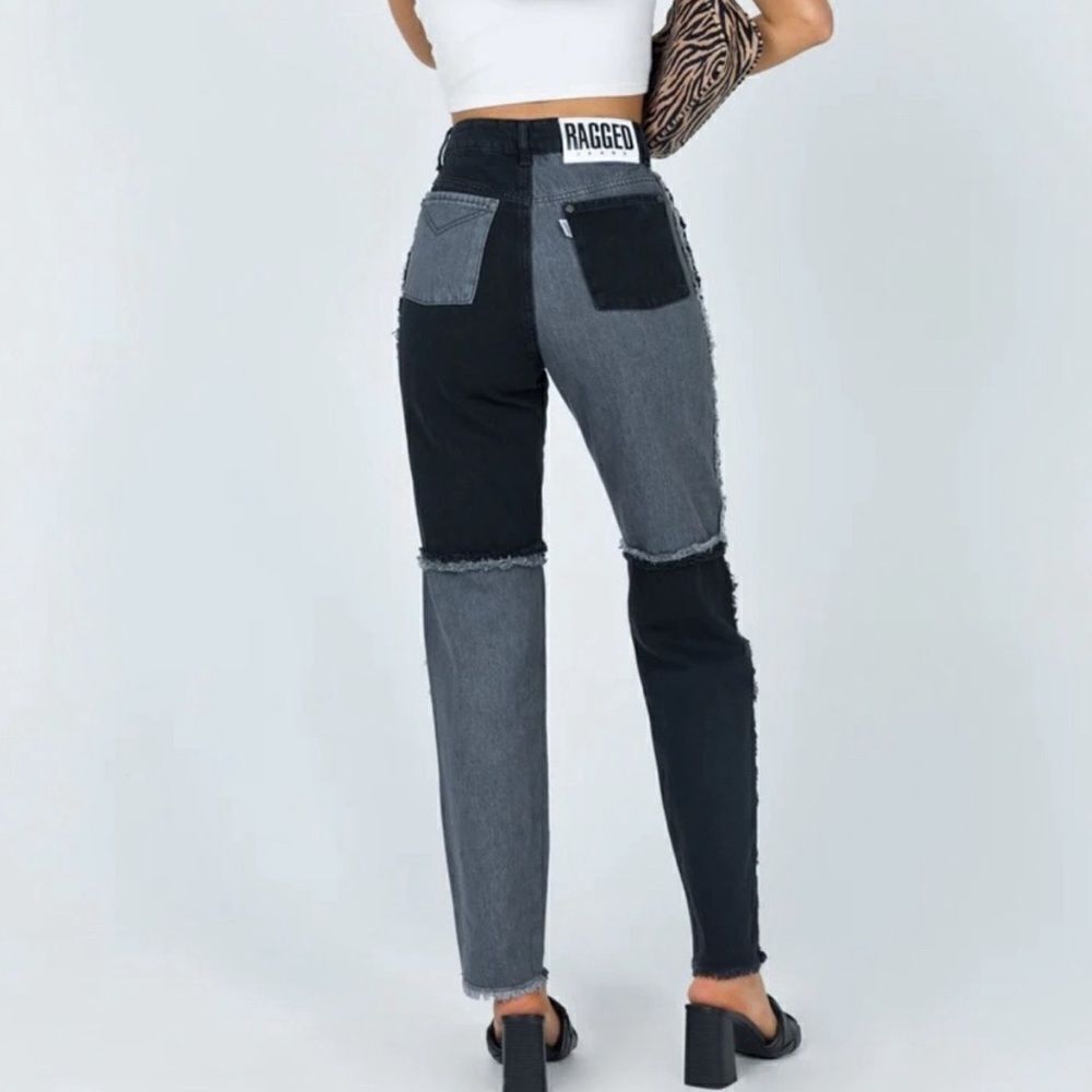 Ragged priest equilibrium patchwork black white jeans - Picture 2 of 5